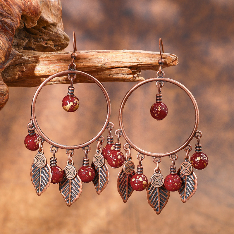 Bronze Dreamcatcher Tassel Earrings Women's Niche High-end Design Palace Style Earrings Jewelry Wholesale