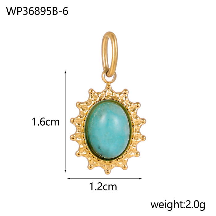 Cross-Border Hot Selling Fashion Titanium Steel Stainless Steel Natural Stone Small Pendant DIY Exquisite Accessories Manufacturer Wholesale