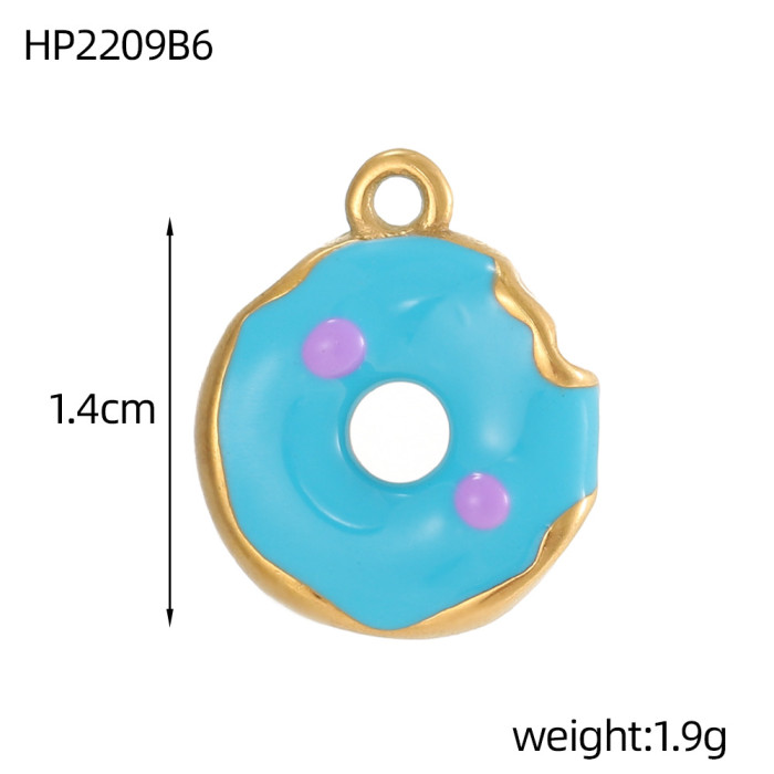 Cross-Border Hot Selling Drip Oil Heart Donut Pendant European and American Style Exquisite DIY Bracelet Necklace Earring Accessories Wholesale