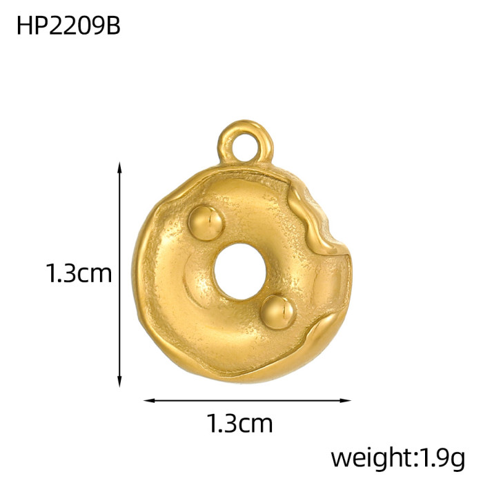 Amazon New 3D Geometric Fruit Ice Cream Stainless Steel Accessories DIY Pendant Charms Bracelet Wholesale, Necklaces