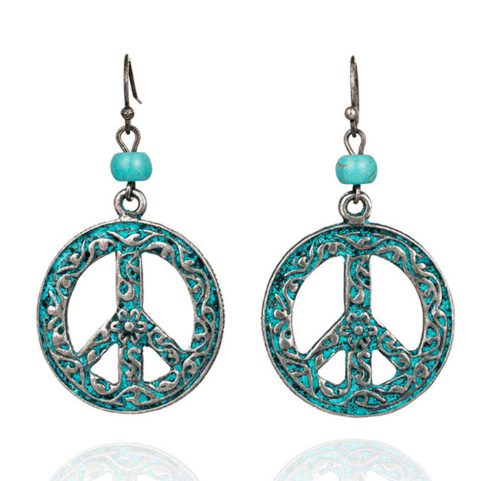 New Vintage Distressed Alloy Earrings for Women, Fashion Pattern Hollow Artistic Ear Jewelry Wholesale Direct From Ma...