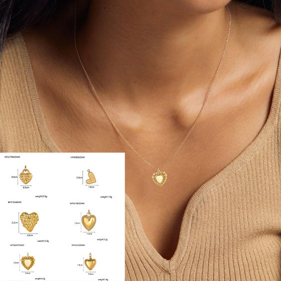 Cross-Border European and American Hot Selling Heart Love Accessories Pendant Earrings Necklace Bracelet DIY Heart Accessories Handmade