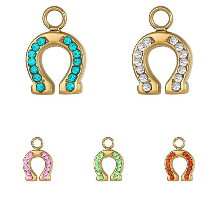 Hot-Selling Fashion Light Luxury Women's Stainless Steel Pony Horse Shoe Keychain Pendant Accessories Wholesale, Neck...