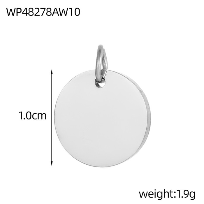 Stainless Steel Mirror Polished Round Pendant Round Disc Pendant Jewelry Accessories Vacuum Electroplating Accessories Wholesale