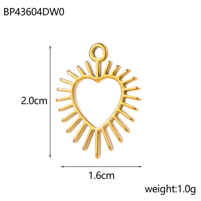 European and American Cross-Border Hot-Selling Heart Stainless Steel Classic Accessories Jewelry DIY Fashion Small Pendant Accessories Wholesale
