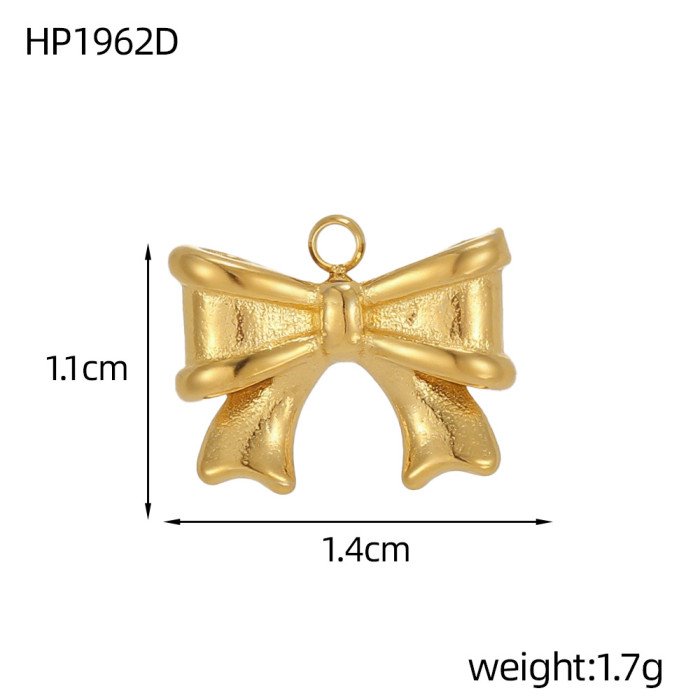 Stainless Steel Bow Pendant Accessories Pendant Series DIY Earrings Necklace Pendant Jewelry Accessories Pendant Whol...