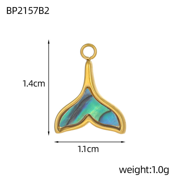 European and American Retro French Style Irregular Stainless Steel Inlaid White Shell Color Shell Simple DIY Pendant Jewelry Necklace Accessories