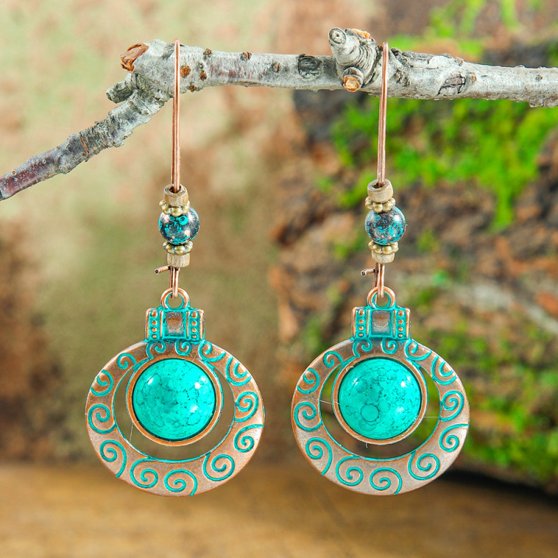 Bohemian Hippie Style Earrings Fashion Alloy Long Exaggerated Earrings Retro Vintage Women's Stud Earrings Jewelry