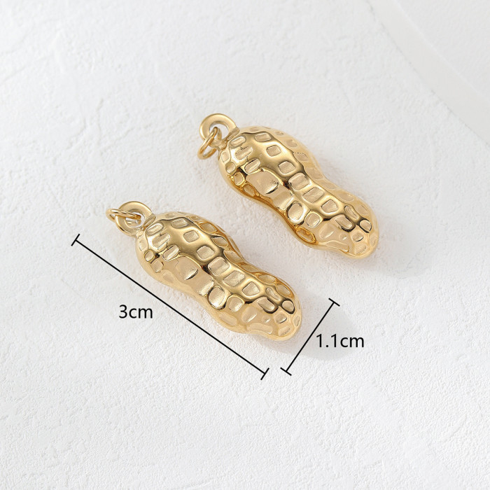 Factory Direct Stainless Steel Hydraulic Peanut Pendant Bracelet Necklace Accessories Stainless Steel Small Pendant Wholesale