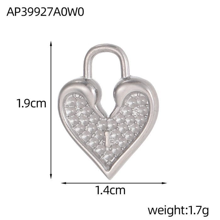 Stainless Steel Heart-Shaped Flower Pendant Personality Simple Fashion Versatile Pendant DIY Bracelet Necklace Access...
