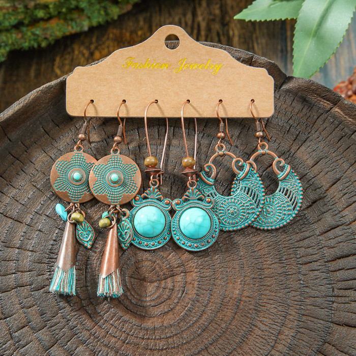 Factory Direct Sale Earrings 3-Piece Set Fashion Jewelry Set Irregular Earrings Tassel Drop Earrings