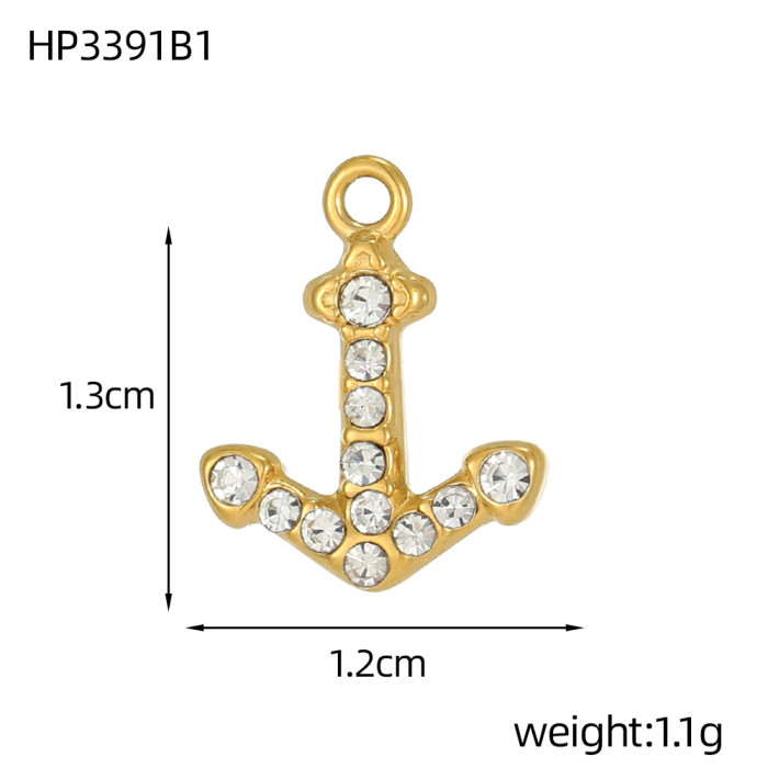 Ocean Style Micro Inlaid Zircon Seahorse Dolphin DIY Personalized Versatile Pendant European and American Fashion Accessories Pendant Jewelry Wholesale