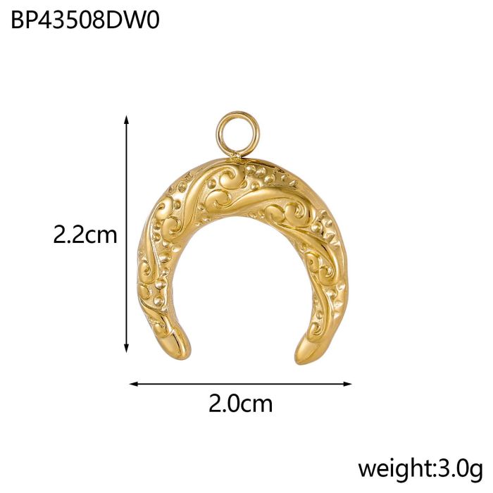 Sun Moon Retro Pattern Coin Sun Necklace Mid-Length Sweater Chain Titanium Steel 18K Gold Plated Dropshipping