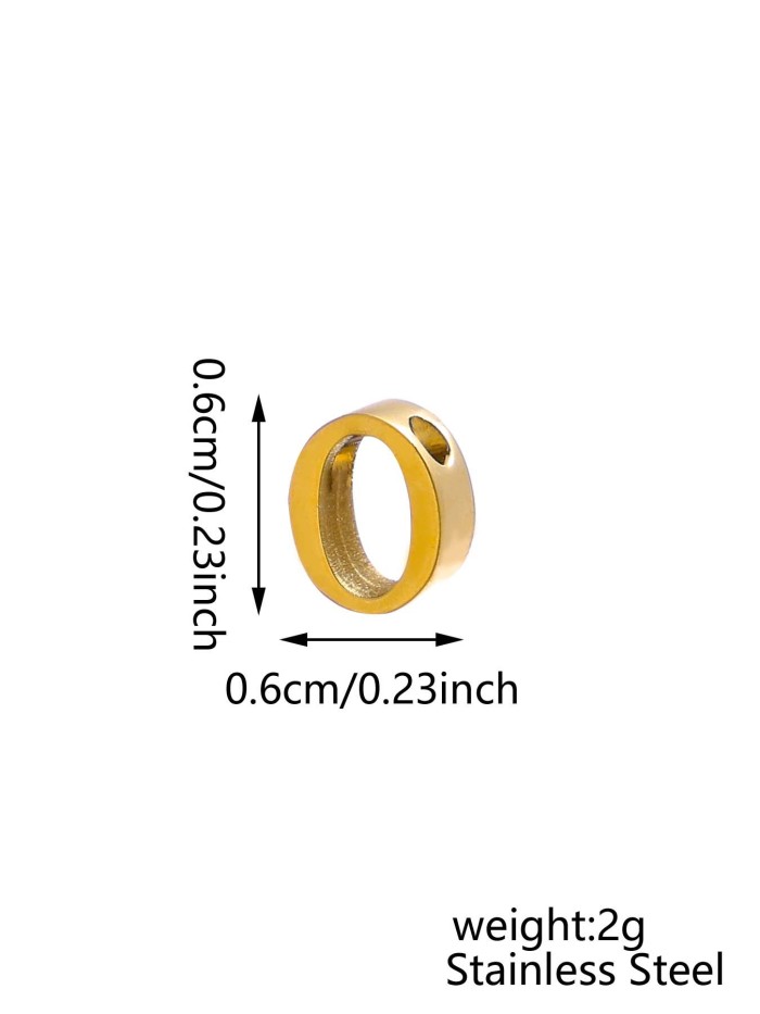 Hot Selling Stainless Steel Jewelry Accessories Inlaid Rhinestone Letter Necklace Accessories DIY Round Pendant Hanging Piece