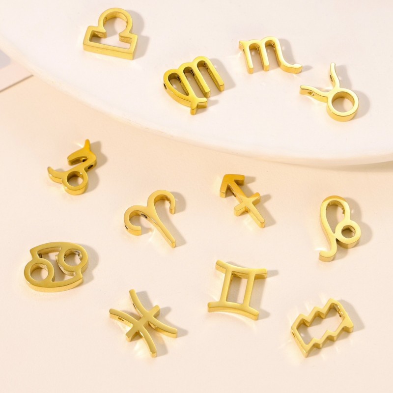 European and American Fashion Simple Light Luxury Versatile Unique Zodiac Design Stainless Steel Pendant Jewelry Wholesale