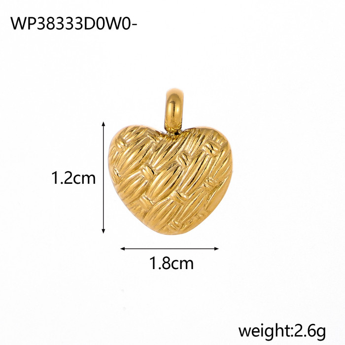 European and American Hot-Selling Heart-Shaped Pendant DIY Jewelry Accessories Stainless Steel White Shell Peach Heart Small Pendant Jewelry Wholesale