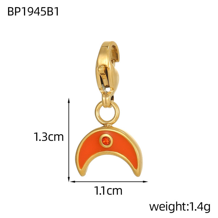 Design Women's Hip-Hop Personality Trendy Stainless Steel Geometric Devil's Eye DIY Accessories Jewelry Wholesale