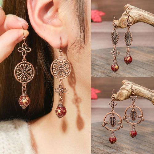Original Design Super Beautiful Versatile Palace Style Earrings Long Elegant Vintage Earrings Drop Earrings Yiwu Jewelry Wholesale