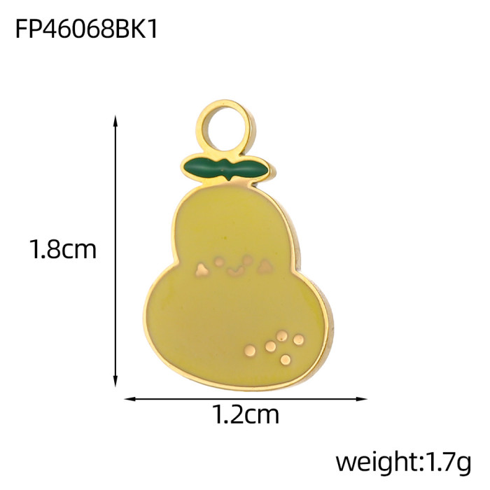 Hot-Selling Fashion Simple DIY Stainless Steel Accessories Oil-Drip Fruit Banana Apple Set Pendant, Necklaces