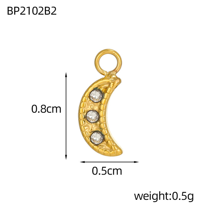 European and American French Retro Stainless Steel Plated Heart Crown DIY Pendant Cross-Border Earrings Necklace Pendant Accessories Wholesale