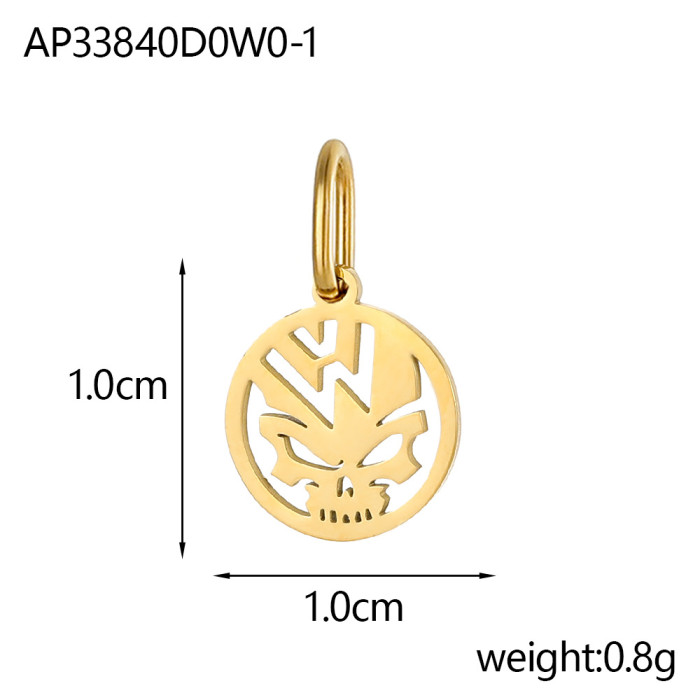 Halloween Accessories New Stainless Steel Skull Pendant Earrings Necklace Pendant Accessories Wholesale