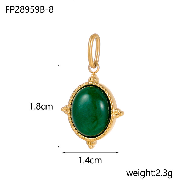 Cross-Border Hot Selling Fashion Titanium Steel Stainless Steel Natural Stone Small Pendant DIY Exquisite Accessories Manufacturer Wholesale