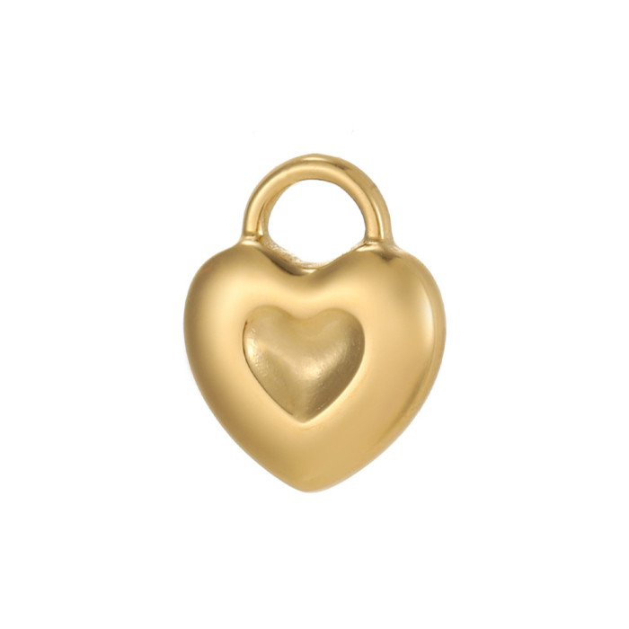 Hot Sale Fashion Simple Light Luxury Versatile Stainless Steel Heart Geometric DIY Accessories Jewelry Wholesale