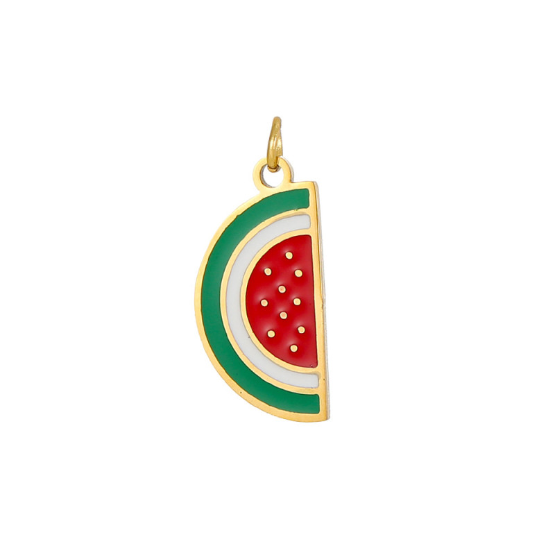 European and American Hot-Selling Fashion Simple DIY Stainless Steel Accessories Oil-Drip Fruit Banana Apple Set Pendant