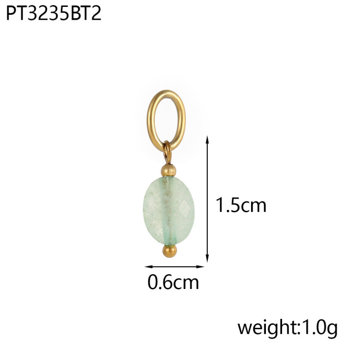 Hot-Selling Fashion Simple DIY Pendant Accessories 14 Colors Natural Stone Accessories Hanging Circle Chain Accessori...