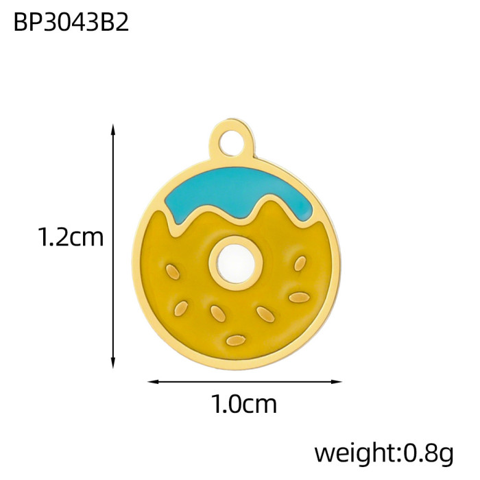 Cross-Border New Summer Fruit Series Jewelry Accessories Oil Drop Stainless Steel Grape Lemon Watermelon DIY Accessories