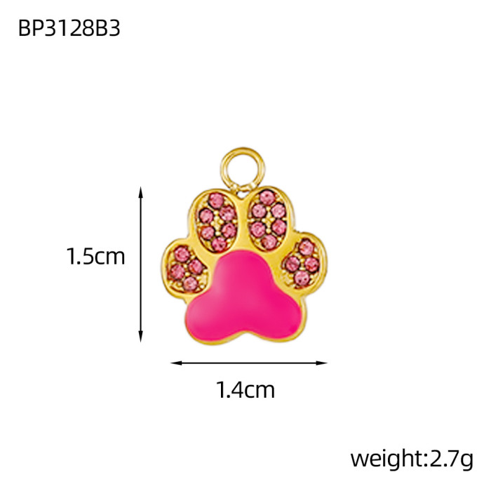 Micro Inlaid Full Diamond Shell Bear Paw Cat Paw Accessories Fashionable Personality Elegant Versatile DIY Accessories Wholesale