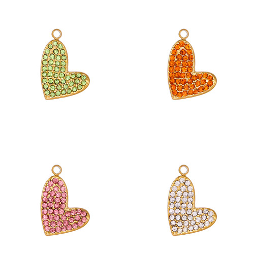 Micro Pave Heart Pendant Heart Shape DIY Accessories Micro Pave Zircon Heart Accessories Jewelry Wholesale