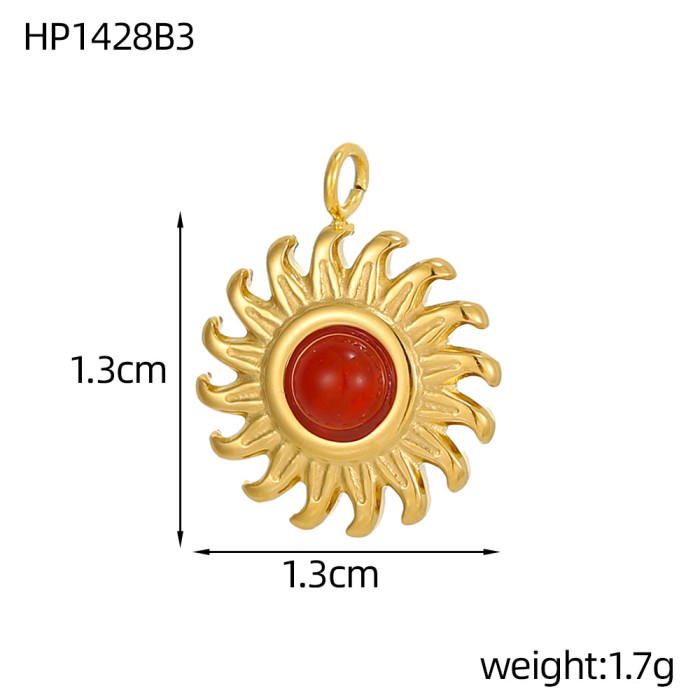 INS Style Electroplated Stainless Steel Sunflower Earrings Simple Daily Versatile Accessories Jewelry Wholesale