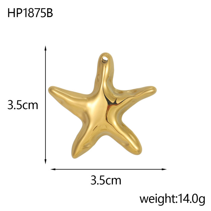 Ocean Elements Series Stainless Steel DIY Jewelry Pendant Hot Selling Starfish Tropical Fish Marine Life Hanging Orna...