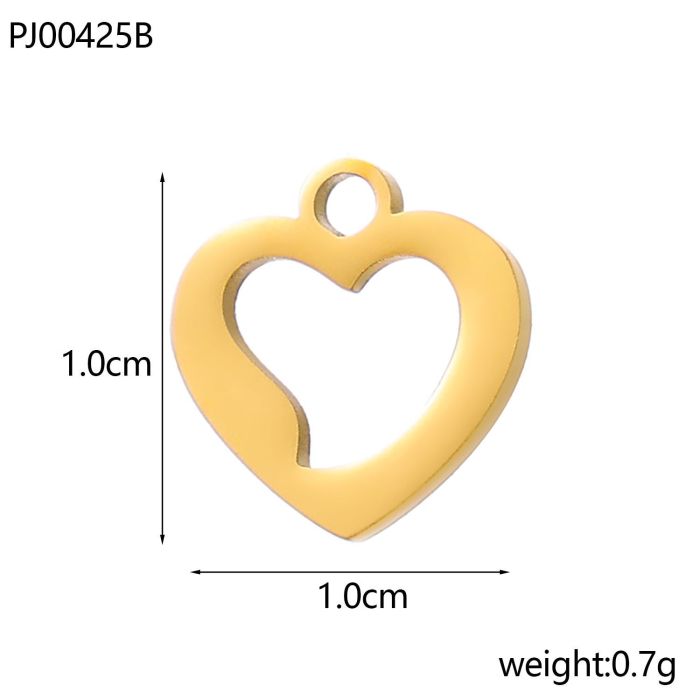 Smooth Heart Star Pentagram Simple Stainless Steel Accessories DIY Handmade Jewelry Earrings Necklace Pendant Materials