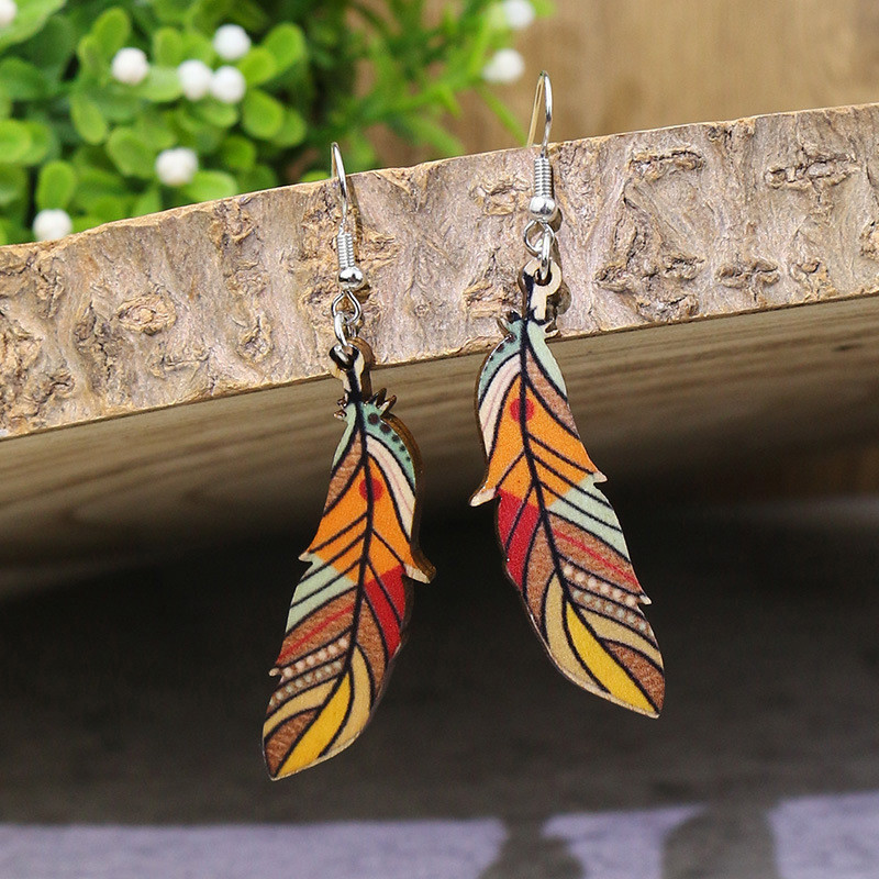 In Stock Bohemian Tassel Earrings for Women Ethnic Style Geometric Water Drop Shell Earrings Cross-Border Amazon Earrings