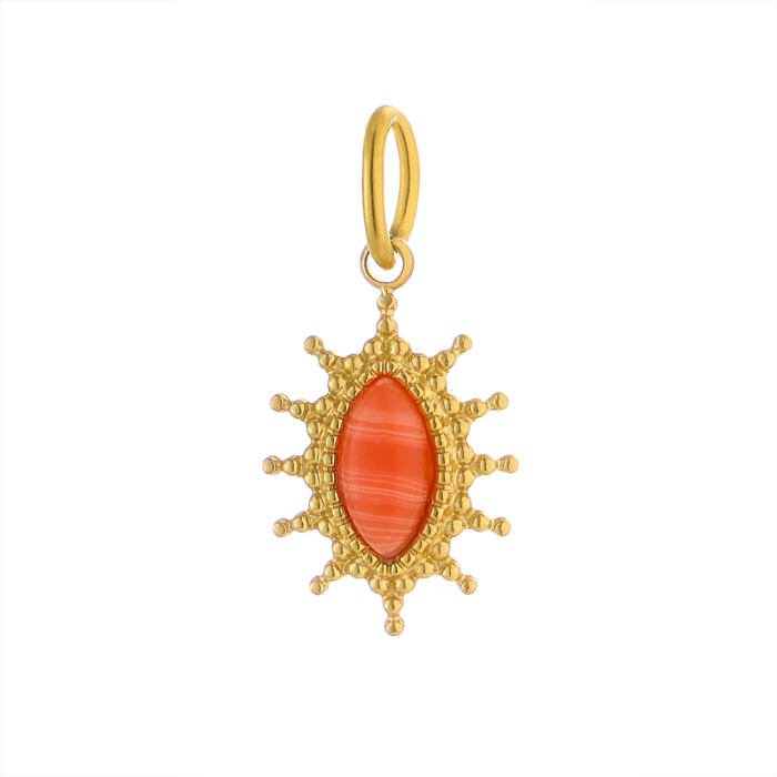 Hot-Selling French Retro Natural Stone Accessories Necklace Stainless Steel Matching Chain Jewelry Wholesale