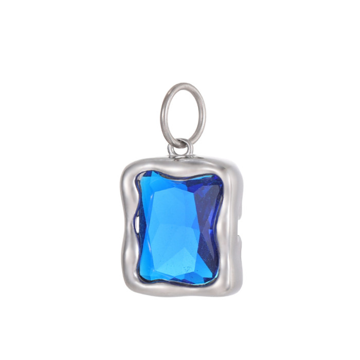 Hot Selling Retro Fashion Korean Style Personality Square Zircon Pendant DIY Bracelet Necklace Accessories Wholesale