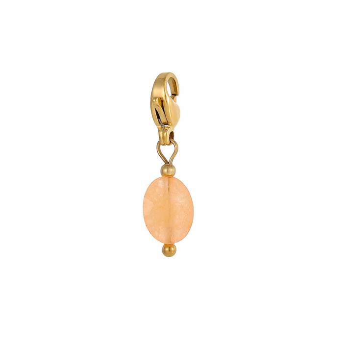Hot Selling Fashion Simple DIY Pendant Accessories 11 Colors Natural Stone Accessories Hanging Circle Chain Accessori...