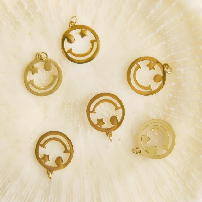 Smiley Face DIY Accessories Pendant Chain Versatile Exquisite Fashion Commuting Style Accessories Smiley Face Pendant Hollow Accessories
