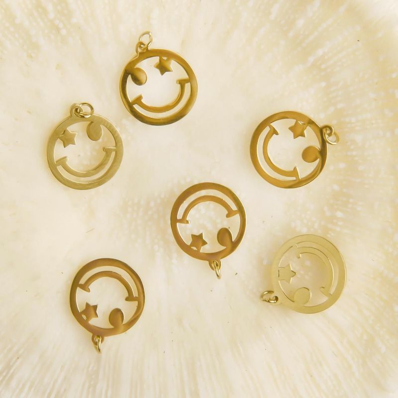 Smiley Face DIY Accessories Pendant Chain Versatile Exquisite Fashion Commuting Style Accessories Smiley Face Pendant Hollow Accessories