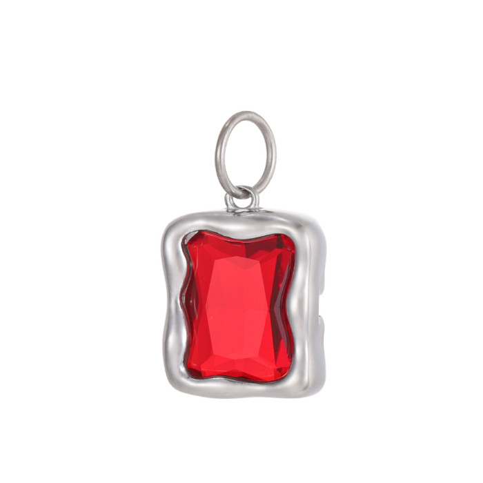 Hot Selling Retro Fashion Korean Style Personality Square Zircon Pendant DIY Bracelet Necklace Accessories Wholesale