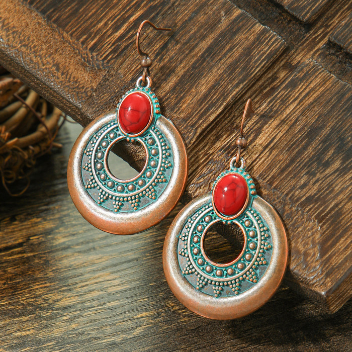 Cross-Border Hot Sale Retro Bohemian Style Simple Design Coffee Color Butterfly Earrings Versatile Niche Earrings Wholesale
