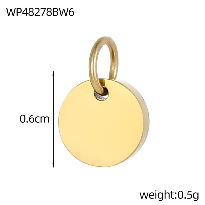 Stainless Steel Mirror Polished Round Pendant Round Disc Pendant Jewelry Accessories Vacuum Electroplating Accessories Wholesale