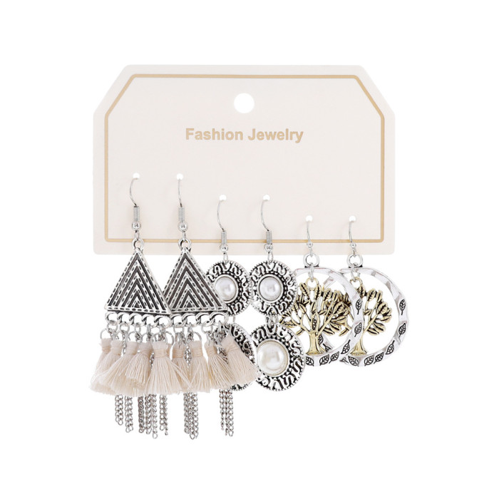 New Hot Selling Retro Fashion Earrings Popular Alloy Earrings Ethnic Style Vacation Earrings Wholesale