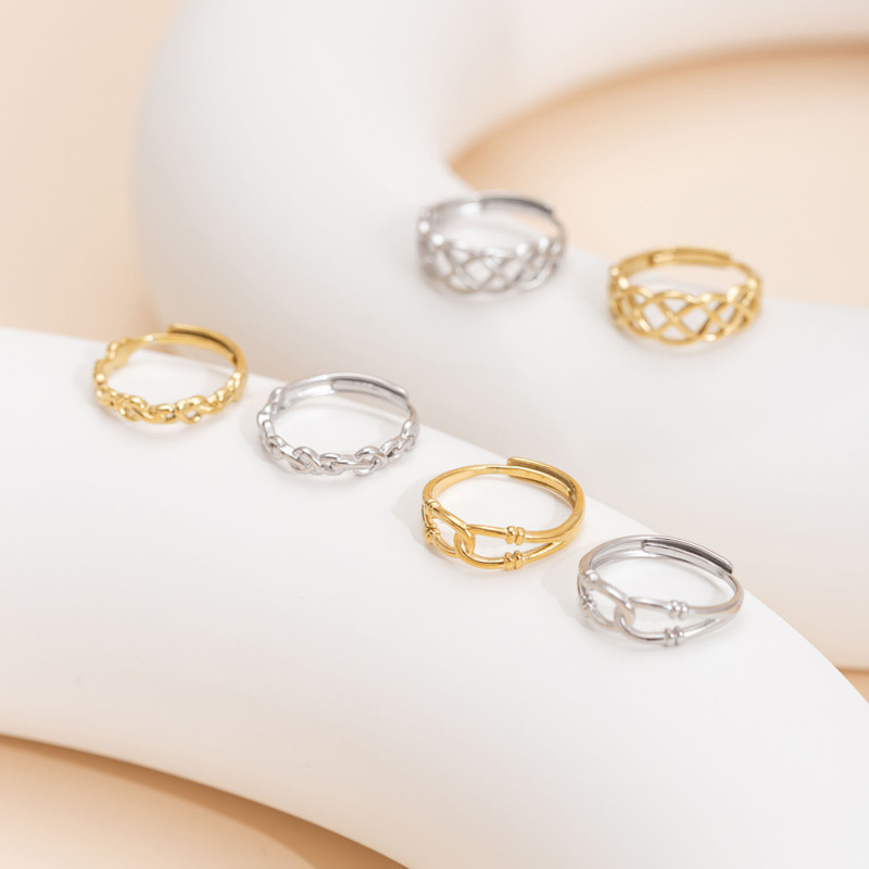 French Minimalist Style Personality Trendy Ring Light Luxury Temperament Tail Ring Niche High-end Geometric Line Index Finger Ring