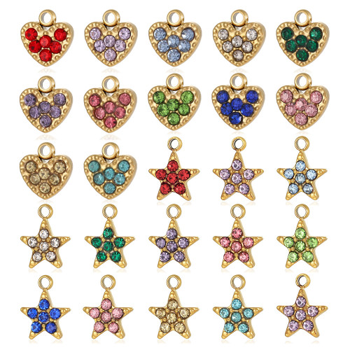 Cross-Border Hot Selling DIY Bracelet Necklace Pendant Jewelry Accessories Starfish Pentagram Small Charms Wholesale
