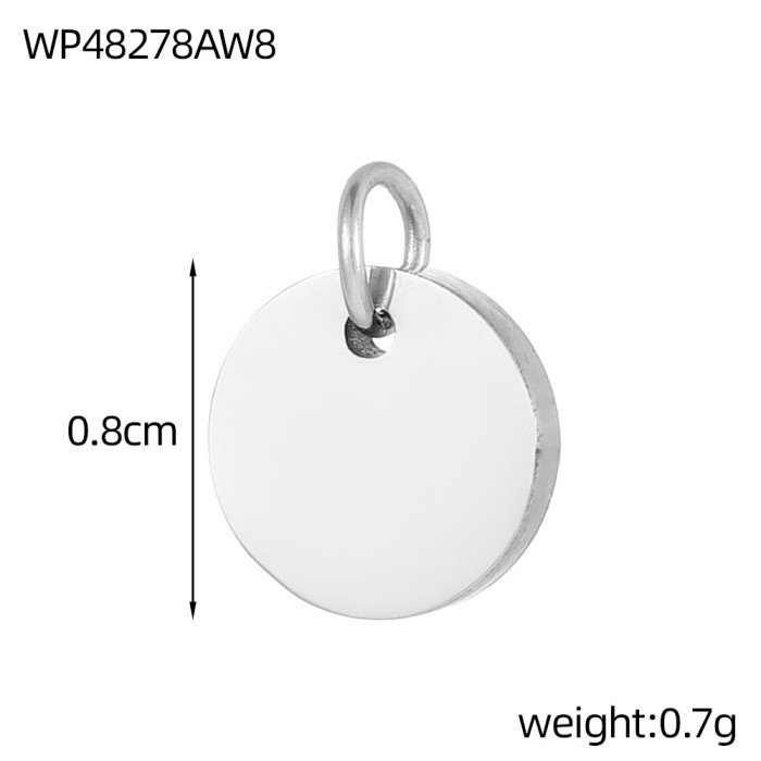 Stainless Steel Mirror Polished Round Pendant Round Disc Pendant Jewelry Accessories Vacuum Electroplating Accessories Wholesale