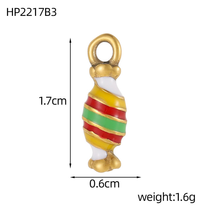 Stainless Steel DIY Fruit Strawberry Ice Cream 3D Pendant Necklace Vacuum Plated Accessories Jewelry Wholesale