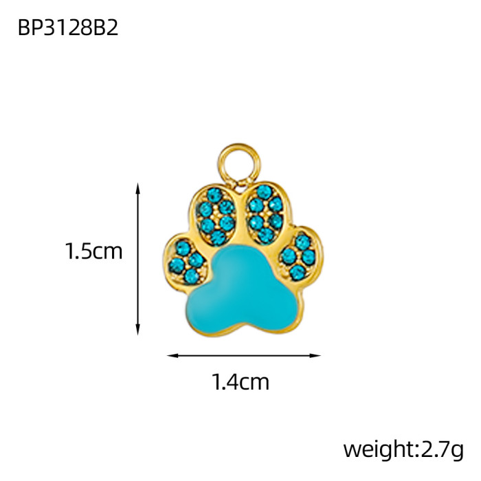 Micro Inlaid Full Diamond Shell Bear Paw Cat Paw Accessories Fashionable Personality Elegant Versatile DIY Accessories Wholesale